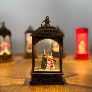 Christmas LED Snowman & Tree Lantern | Mini Holiday Decor Light